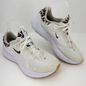 Nike React Escape Run Shoes Womens 9 White Leopard DM3083-100